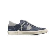 Lage Sneakers met Vernielde Details Philippe Model , Blue , Heren