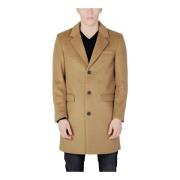 Beige Lange Mouw Herenjas Knoopsluiting Antony Morato , Beige , Heren