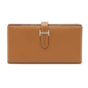 Pre-owned Leather wallets Hermès Vintage , Brown , Dames