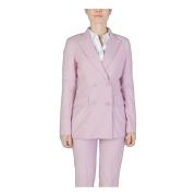 Roze V-Hals Blazer met Knoopsluiting Sandro Ferrone , Pink , Dames