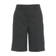 Hoge Taille Glencheck Bermuda Shorts Gender , Gray , Dames