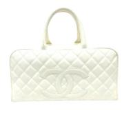 Pre-owned Leather chanel-bags Chanel Vintage , White , Dames