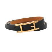 Pre-owned Leather bracelets Hermès Vintage , Black , Dames