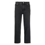 Zwarte Sailor Jeans Hoge Taille Recht A.p.c. , Black , Dames