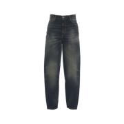 Hoge Taille Losse Fit Jeans Bessie Dondup , Blue , Dames