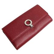 Pre-owned Leather wallets Bvlgari Vintage , Red , Dames