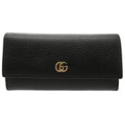 Pre-owned Leather wallets Gucci Vintage , Black , Dames