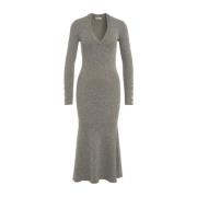 Glitter Finish Gebreide Jurk Flared Cut Liu Jo , Gray , Dames