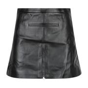 Zwart Mini Leren Rok Courrèges , Black , Dames