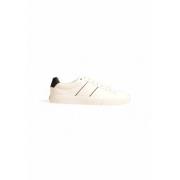 Witte Leren Sneakers Rubber Zool Veters Hugo Boss , White , Heren