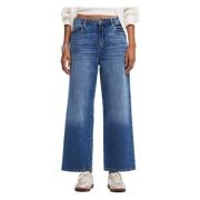 Blauwe Effen Dames Jeans Rits Knoop Desigual , Blue , Dames