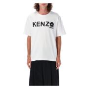 Wit T-shirt met bloemengrafiek Kenzo , White , Heren