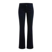 Donker Denim Straight Leg Broek Guess , Blue , Dames