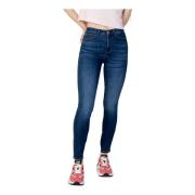 Blauwe Plain Zip Jeans Vrouwen Lente/Zomer Guess , Blue , Dames