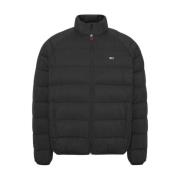 Zwarte Donsjas met Opstaande Kraag Tommy Hilfiger , Black , Heren