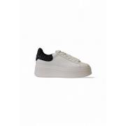 Witte Leren Stoffen Sneakers Rubberen Zool ASH , White , Dames