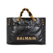 Zwarte Tote Shopping Tas Balmain , Black , Dames