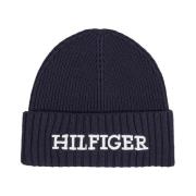 Blauwe Bedrukte Pet Heren Herfst/Winter Tommy Hilfiger , Blue , Heren