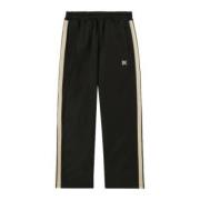 Zwarte Monogram-geborduurde Track Pants met Streepdetail Palm Angels ,...