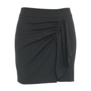 Geplooide Mini Rok Gemaakt in Italië 8PM , Black , Dames