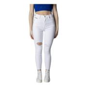 Witte Effen Dames Jeans Lente/Zomer Tommy Jeans , White , Dames