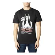 Zwart Print T-shirt Tommy Jeans , Black , Heren