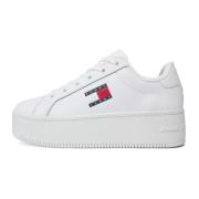 Witte Leren Sneakers voor Vrouwen Tommy Jeans , White , Dames