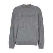 Grijze Crewneck Sweatshirt met Logo Print Semicouture , Gray , Dames