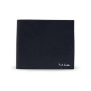 Zwarte Leren Bi-Fold Portemonnee Paul Smith , Black , Heren