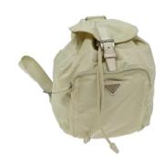 Pre-owned Fabric backpacks Prada Vintage , Beige , Dames