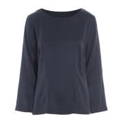 Zijden Shiruku Blouse Donker Middernacht Bitte Kai Rand , Blue , Dames