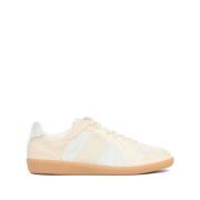 Low-Top Leather Sneakers Maison Margiela , Beige , Heren