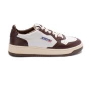 Bruin Leren Sneakers Paneelontwerp Autry , Brown , Heren