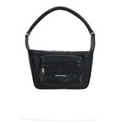 Zwarte Arena Leren Schoudertas Balenciaga , Black , Dames