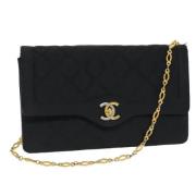 Pre-owned Silk chanel-bags Chanel Vintage , Black , Dames