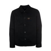 Twill Overshirt met knoopsluiting Fred Perry , Blue , Heren