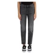 Boyfriend Cropped Jeans met Vijf Zakken Armani Exchange , Gray , Dames