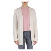 Monochrome Cardigan in wol en alpaca Marella , White , Dames