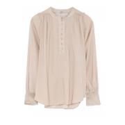 Smock Manchet Blouse Beach Sand Gustav , Beige , Dames