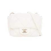 Pre-owned Leather chanel-bags Chanel Vintage , White , Dames