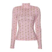 All-over Print Turtleneck Longsleeve Stine Goya , Pink , Dames