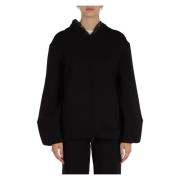 Katoenen Hoodie met Rits en Print Emporio Armani , Black , Dames