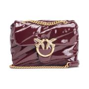 Gewatteerde Burgundy Schoudertas met Goudkleurige Hardware Pinko , Red...