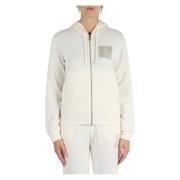 Hoodie met rits in viscosemix Armani Exchange , Beige , Dames