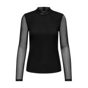 Mesh Life Lange Mouw Top Only , Black , Dames