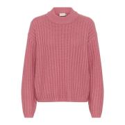 Rose Gebreide Trui Kabess Pullover Kaffe , Pink , Dames