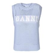 Blauwe Jas Verhoog Stijl Statement Ganni , Blue , Dames