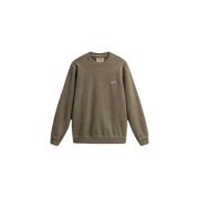 Garment Dyed Crewneck Greenstone Woolrich , Beige , Heren