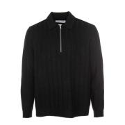 Golf Gebreide Polo Sweater Samsøe Samsøe , Blue , Heren