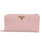 Pre-owned Leather wallets Prada Vintage , Pink , Dames